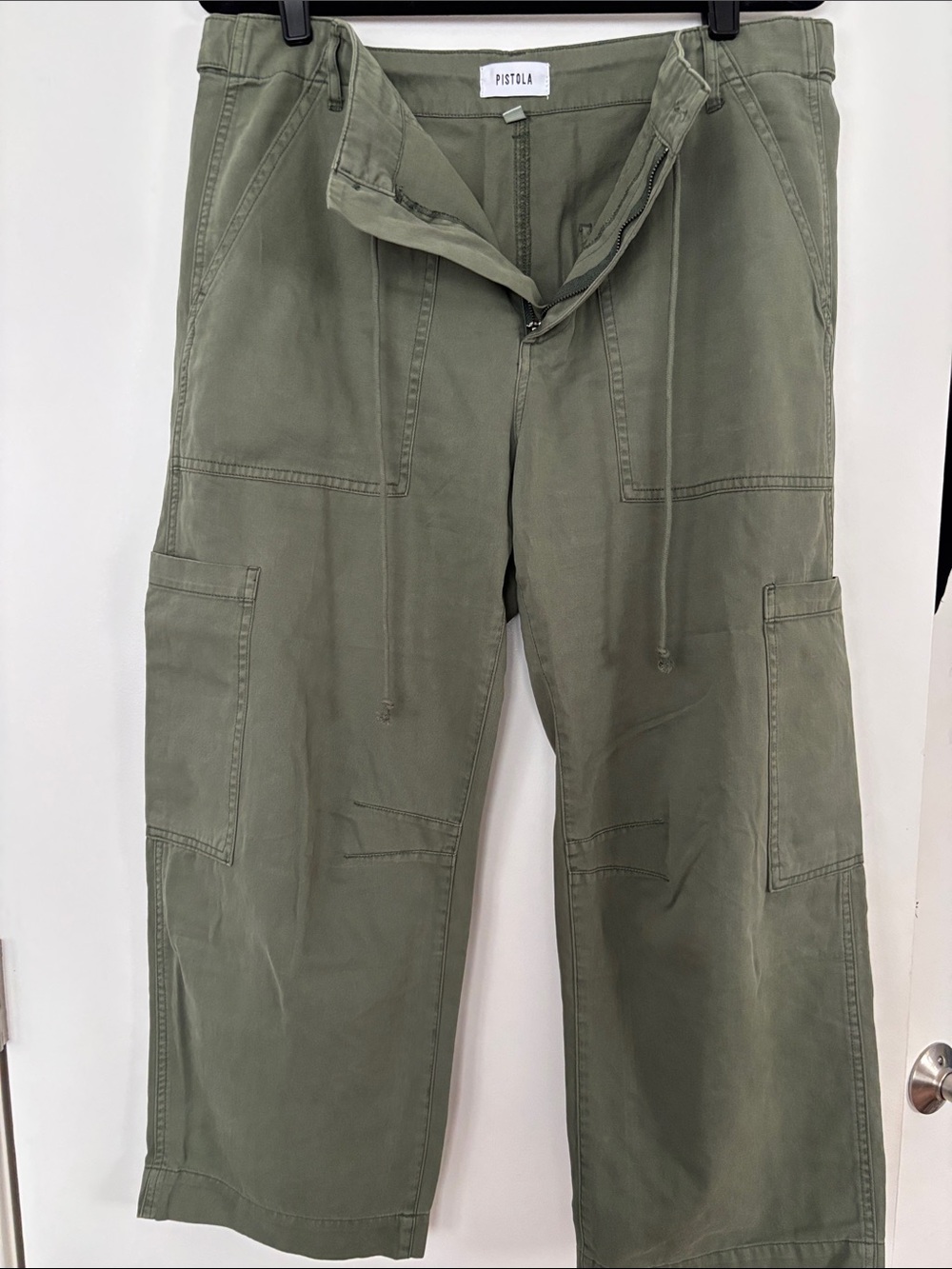 pistola Olive Green Cargo Pants with Utility Pockets